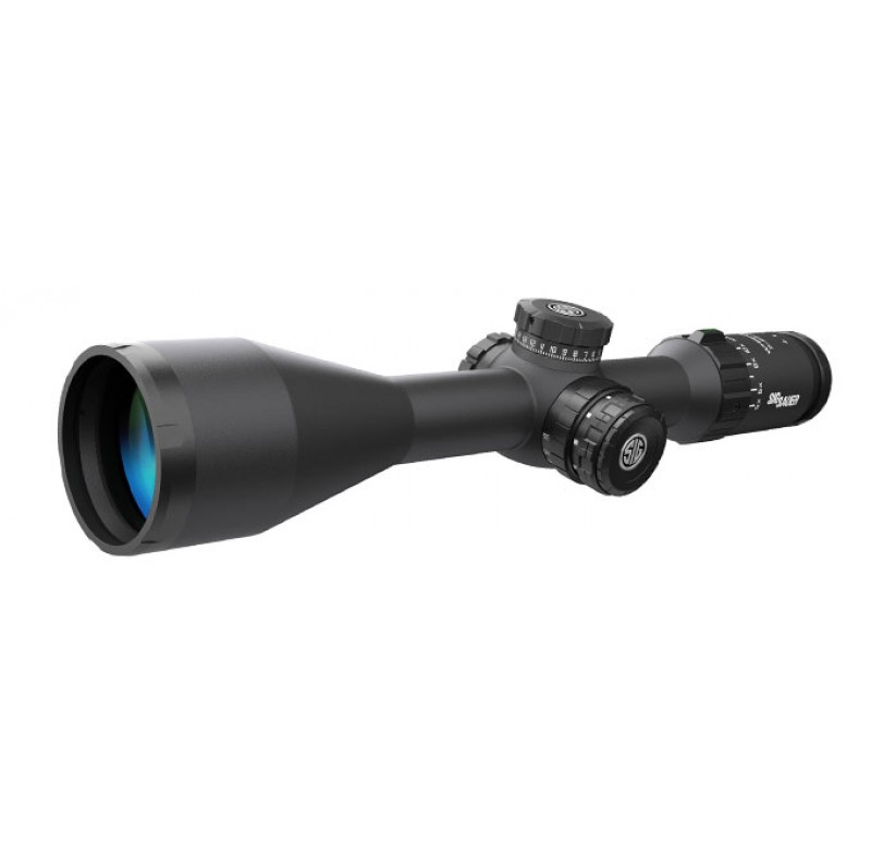 Sig Sauer WHISKEY5 Scope, 5-25x52mm, 30mm, SFP, Mrad Milling Hunter Illum Reticle, Levelplex, Sf, 0.1 Mrad Adj, Lr Turret, Black SOW55017